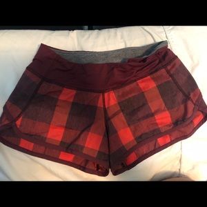 lulu lemon plaid shorts